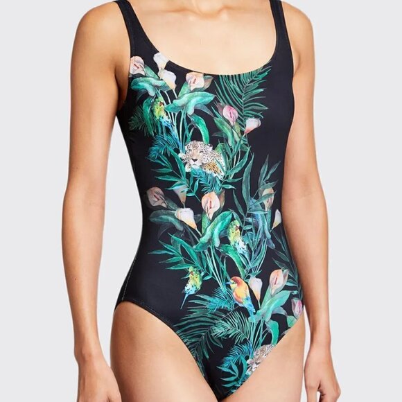 New JOHNNY WAS Calla Lily Printed One-Piece Swimsuit NWT Size X-Small - Picture 6 of 17